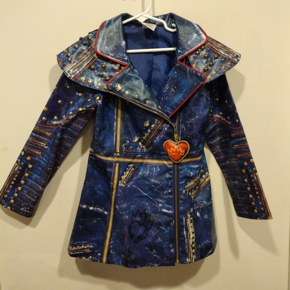 Disney Store Descendants 2 Evie Faux Leather Jacket Sz 5-6-Cosplay Halloween